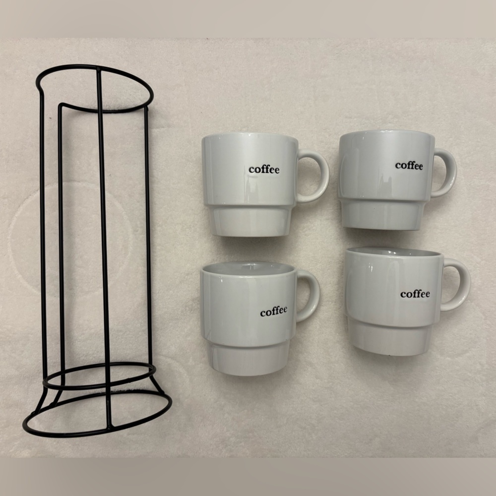 Coffee Mug set with Stackable Stand